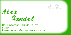 alex handel business card